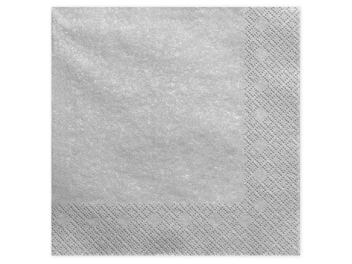 Picture of NAPKINS 3 LAYERS METALLIC SILVER 40X40CM - 20 PACK